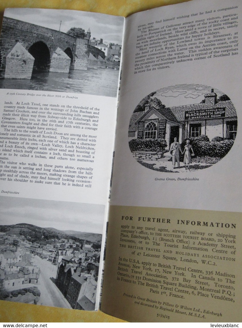 Prospectus touristique/Come to Britain/Area Booklet N°9 /SCOTLAND The Lowlands /1951             PGC516