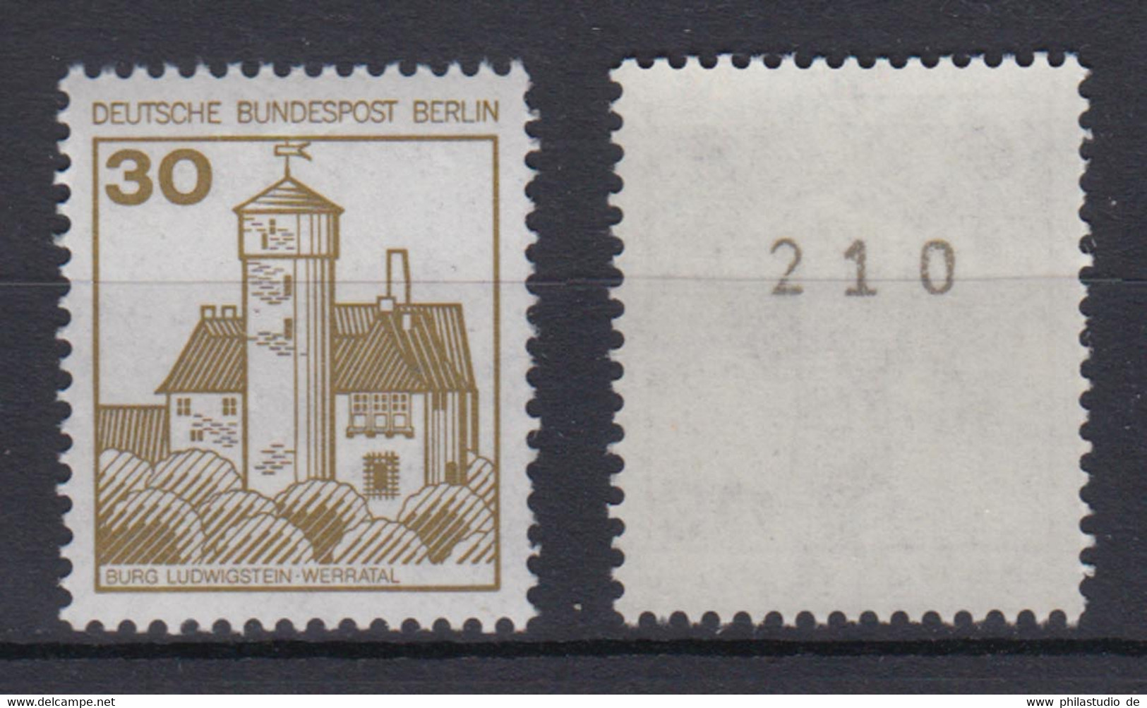 Berlin 534 II Letterset RM Mit Gerader Nummer Burgen + Schlösser 30 Pf ** - Roulettes