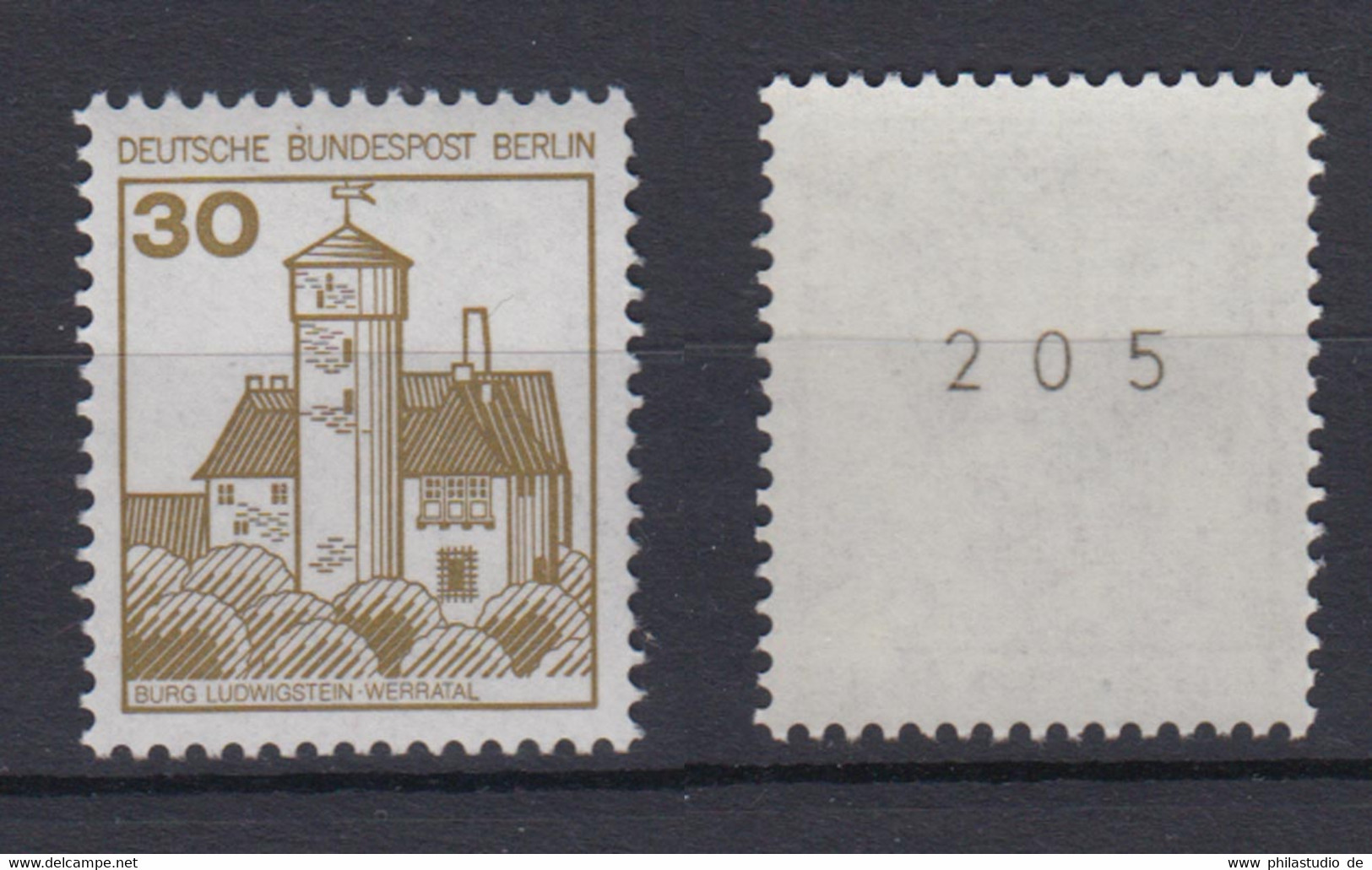 Berlin 534 II Letterset RM Mit Ungerader Nummer Burgen + Schlösser 30 Pf ** - Roulettes