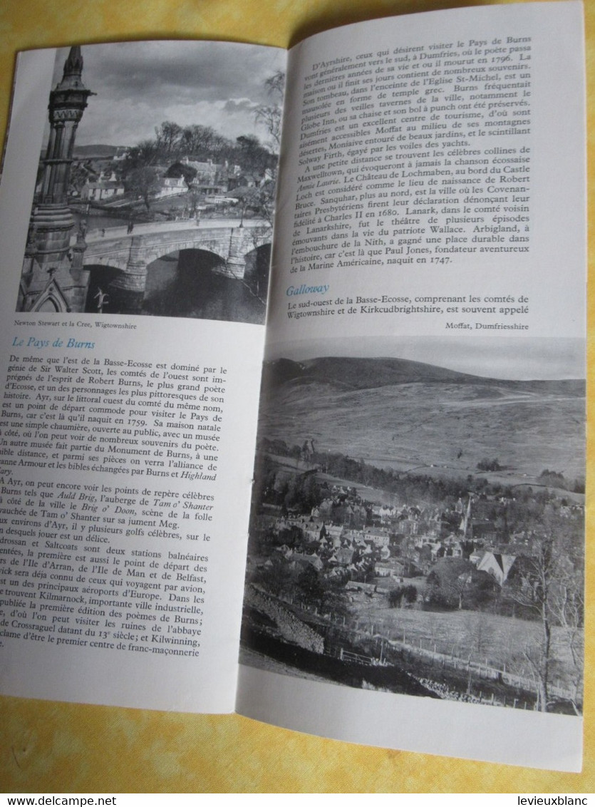 Prospectus touristique/Visitez la Grande Bretagne/Brochure régionale N°9 /BASSE ECOSSE /en Français/1954          PGC517