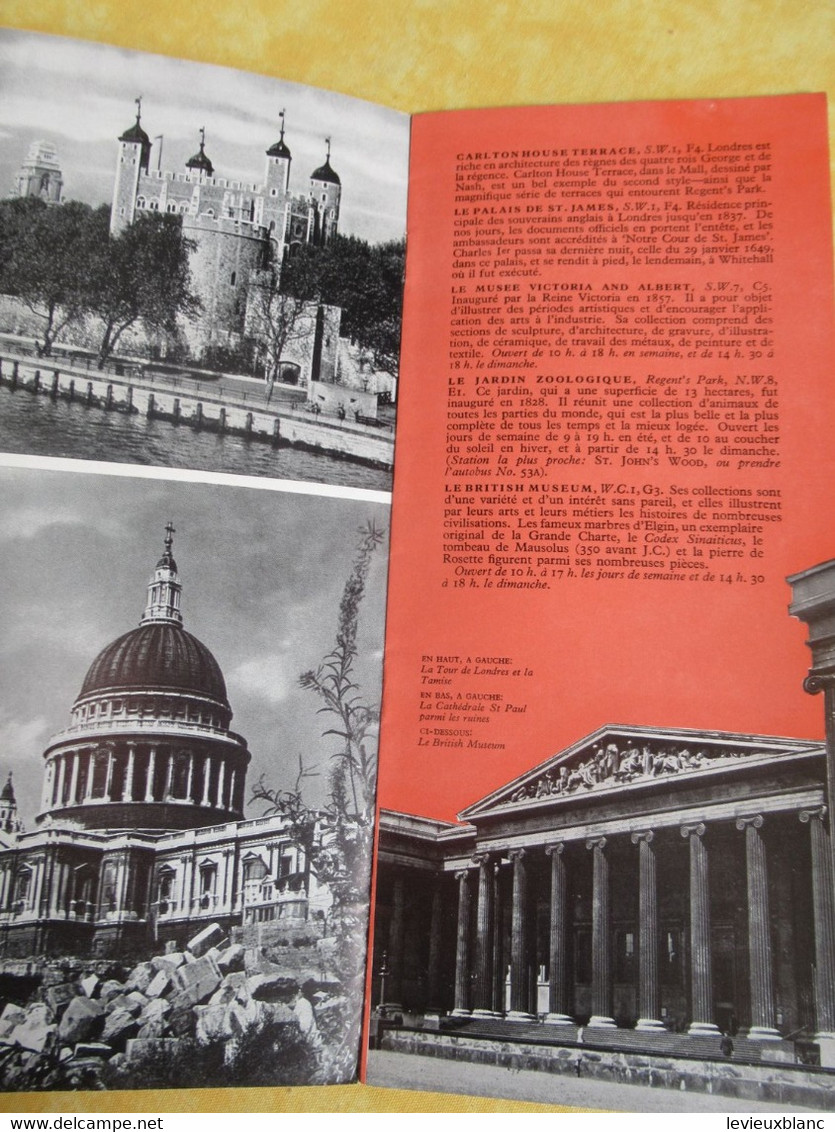 Prospectus Touristique/Visitez La Grande Bretagne/Brochure Régionale N°9 /LONDRES Et Environs /en Français/1954   PGC512 - Reiseprospekte