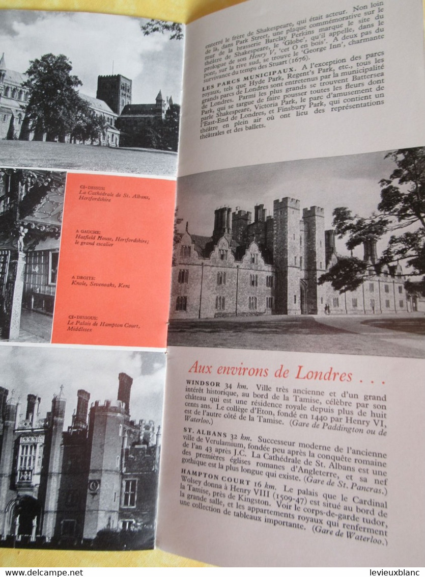 Prospectus touristique/Visitez la Grande Bretagne/Brochure régionale N°9 /LONDRES et environs /en Français/1954   PGC512