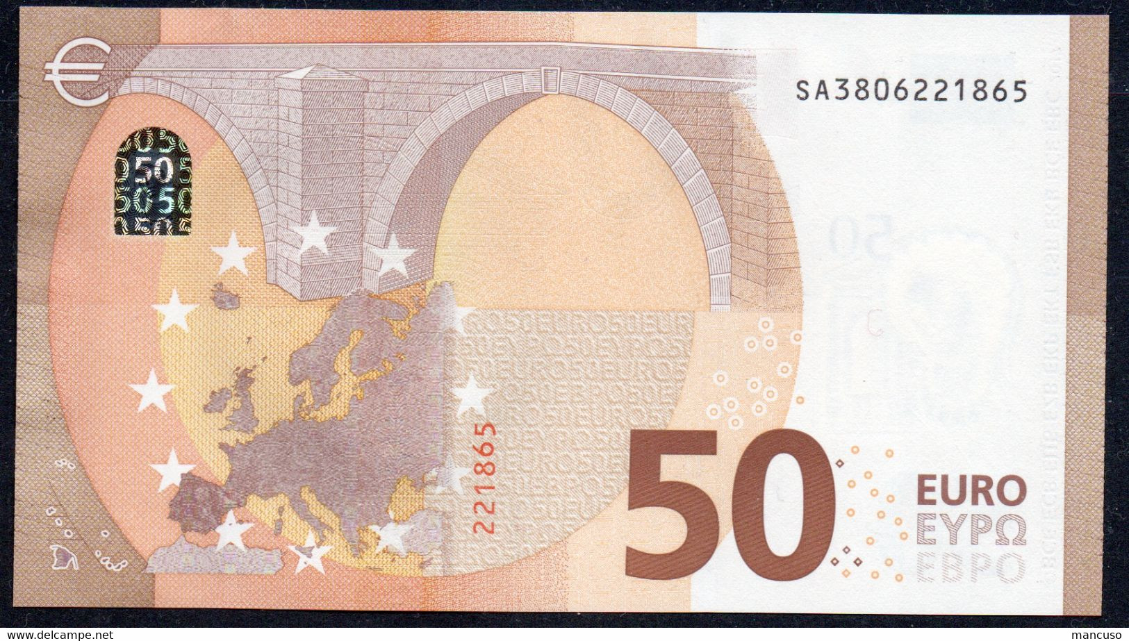 50 EURO ITALY DRAGHI SA S041  Ch  "80"  UNC - 50 Euro