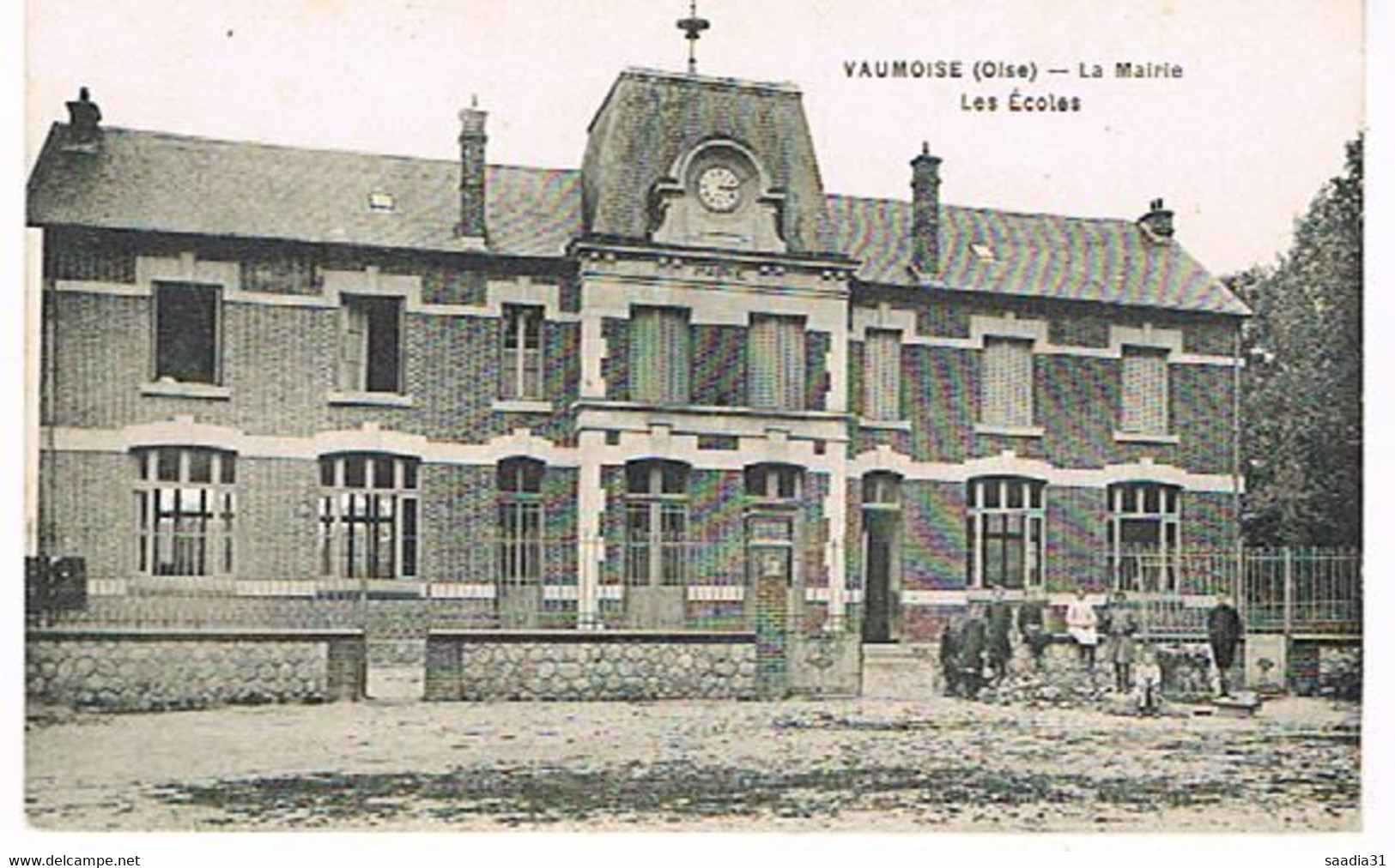 60 VAUMOISE   LA MAIRIE  LES ECOLES   +  ENFANTS  TBE  1O986 - Vaumoise