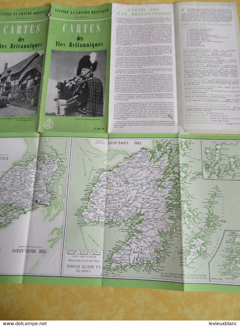 Prospectus Touristique/Visitez La Grande Bretagne/Aera Folder N°1 /Carte Des Iles Britannique /en Français/1950  PGC513 - Dépliants Touristiques