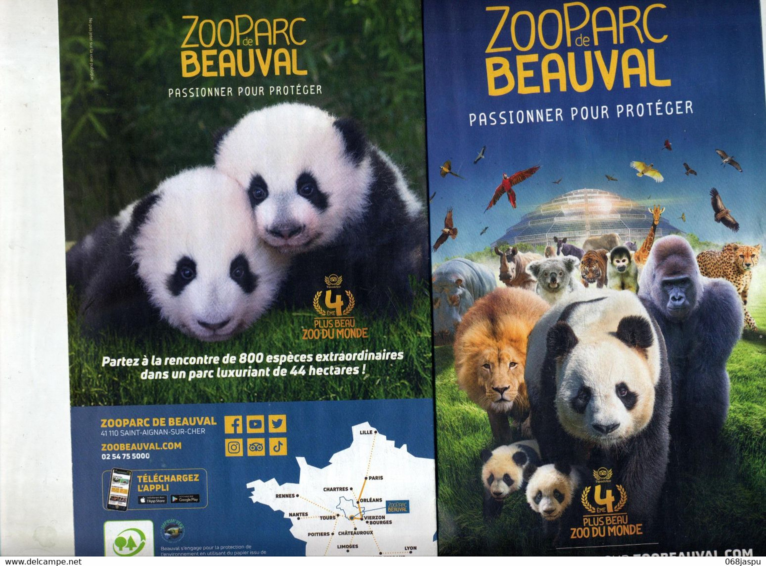 Brochure Zoo De Beauval Theme Panda  Hippopotame Etc - Werbung