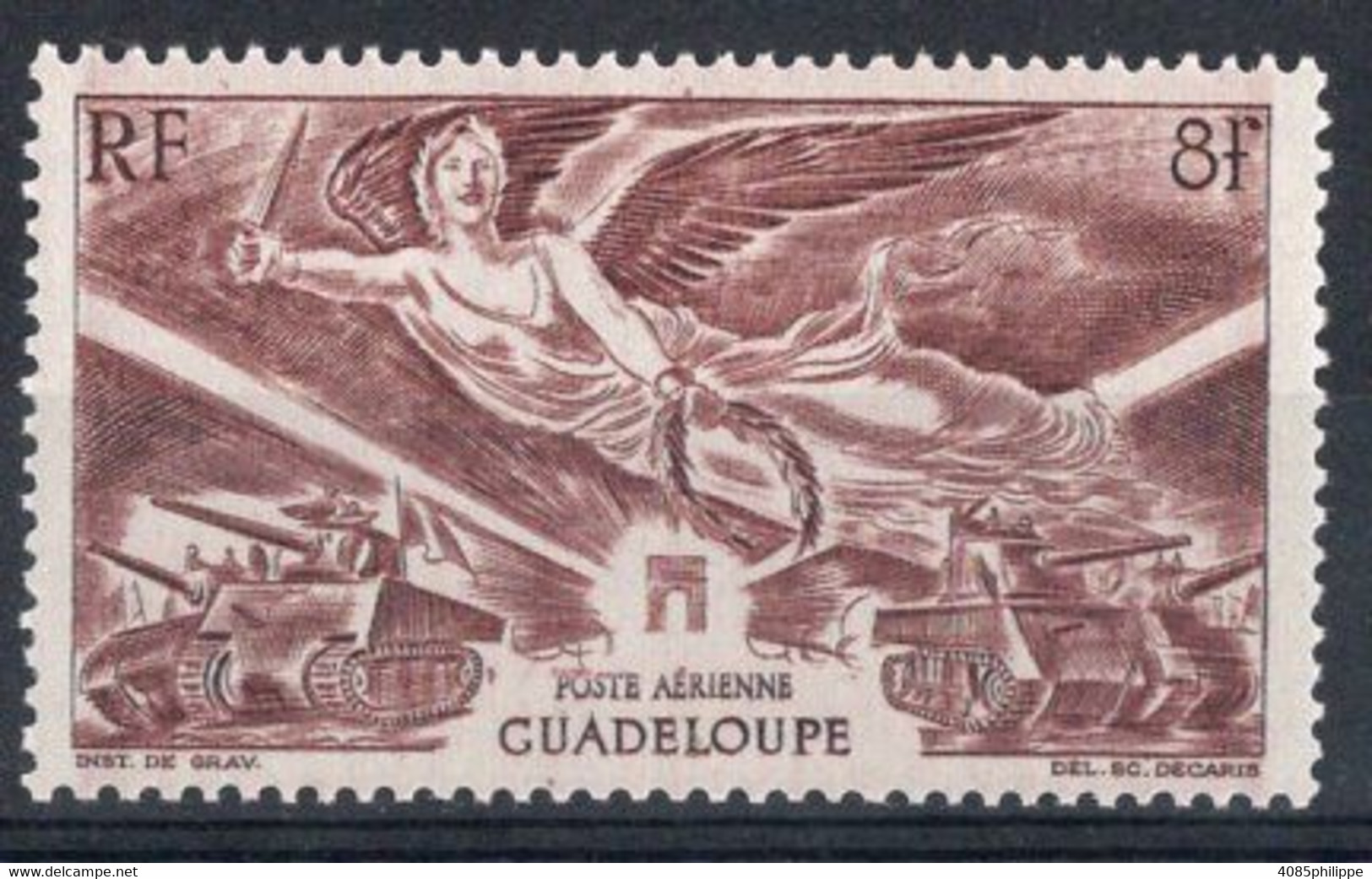 Guadeloupe Timbre-poste Aérienne N°6* Neuf Charnière TB Cote 1€25 - Luchtpost