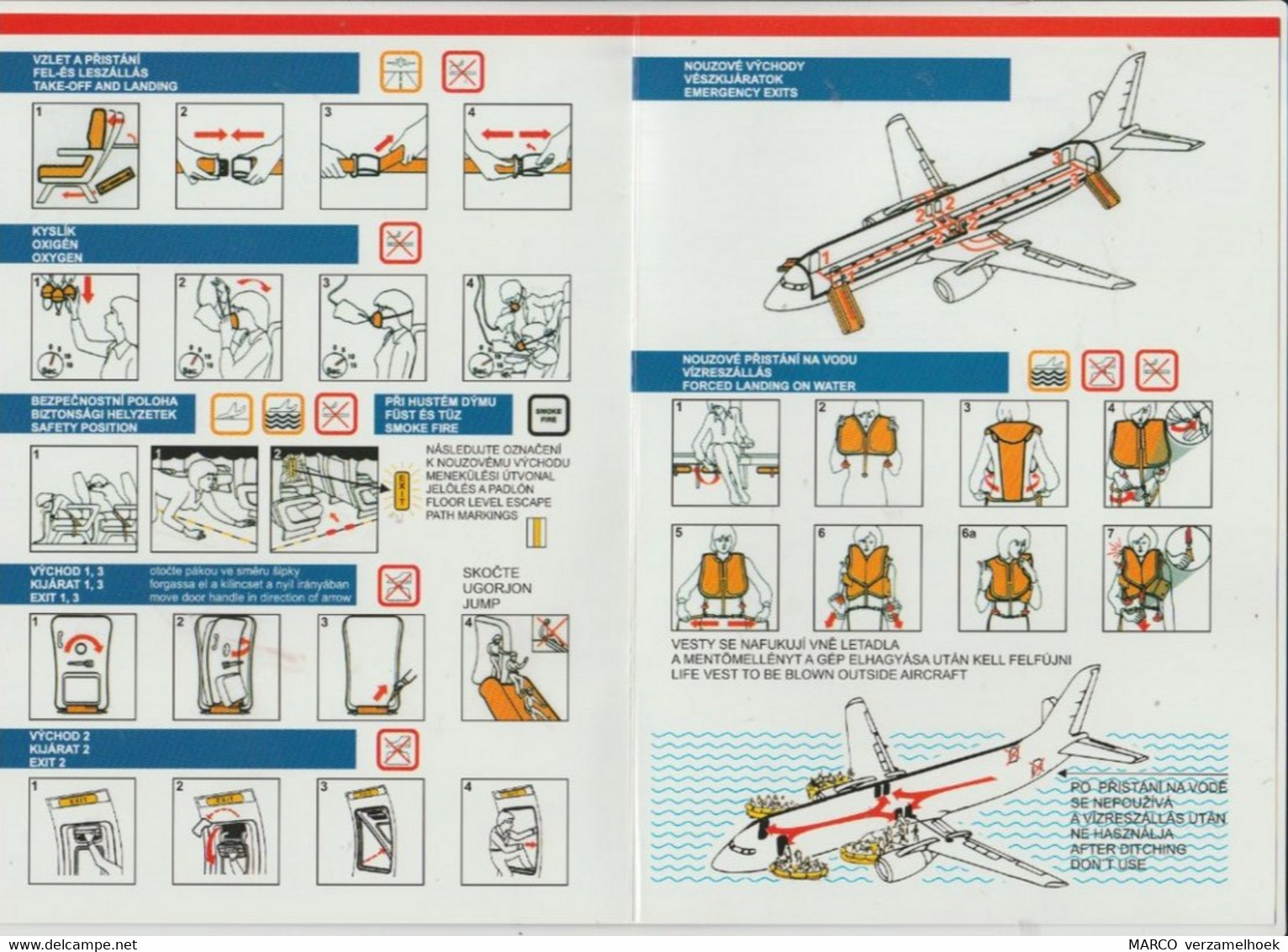 Safety Card Canaria Travel Service Boeing 737-800 The Biggest Czech Airline Company - Fichas De Seguridad