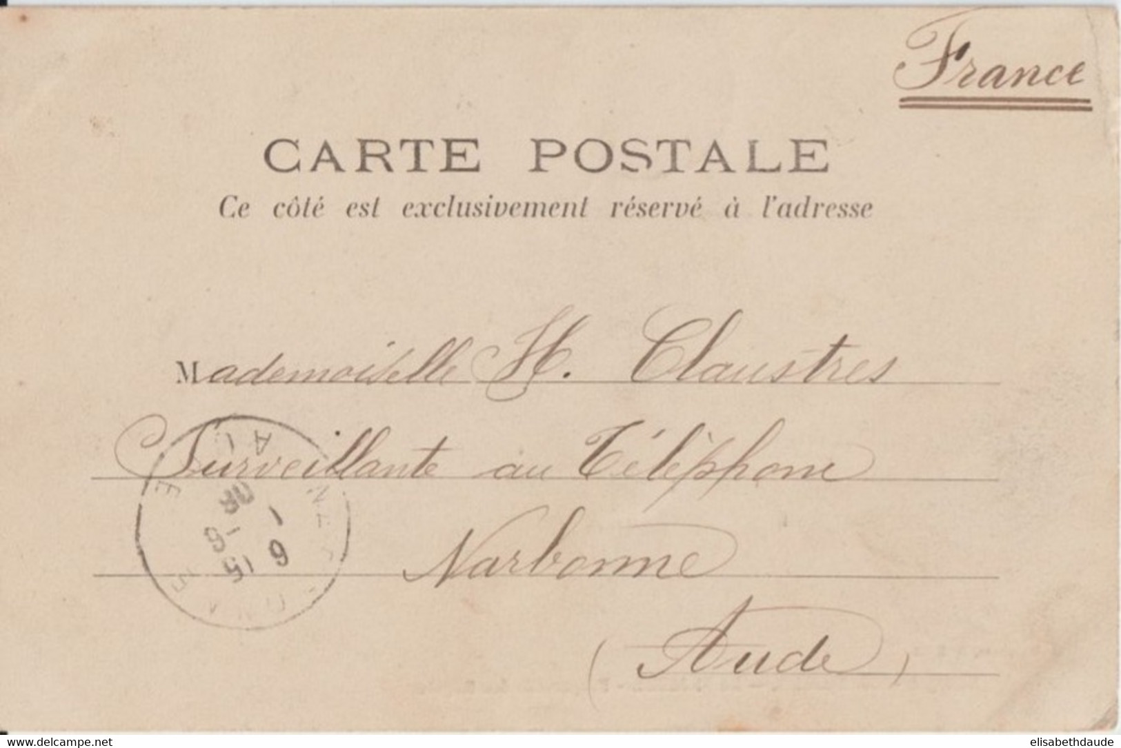 1906 - SENEGAL - CP De DAKAR Avec SUPERBE AFFR. FAIDHERBE / ALLEGORIE TYPE GROUPE => NARBONNE - Brieven En Documenten