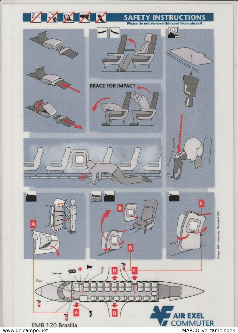 Safety Card Air EXEL Commuter EMB 120 Brasilia - Scheda Di Sicurezza