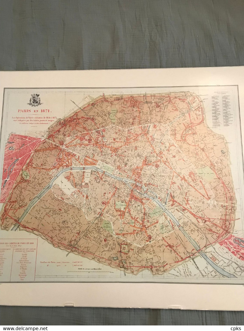 Plan / Carte De Paris 1871 - Cartes Topographiques