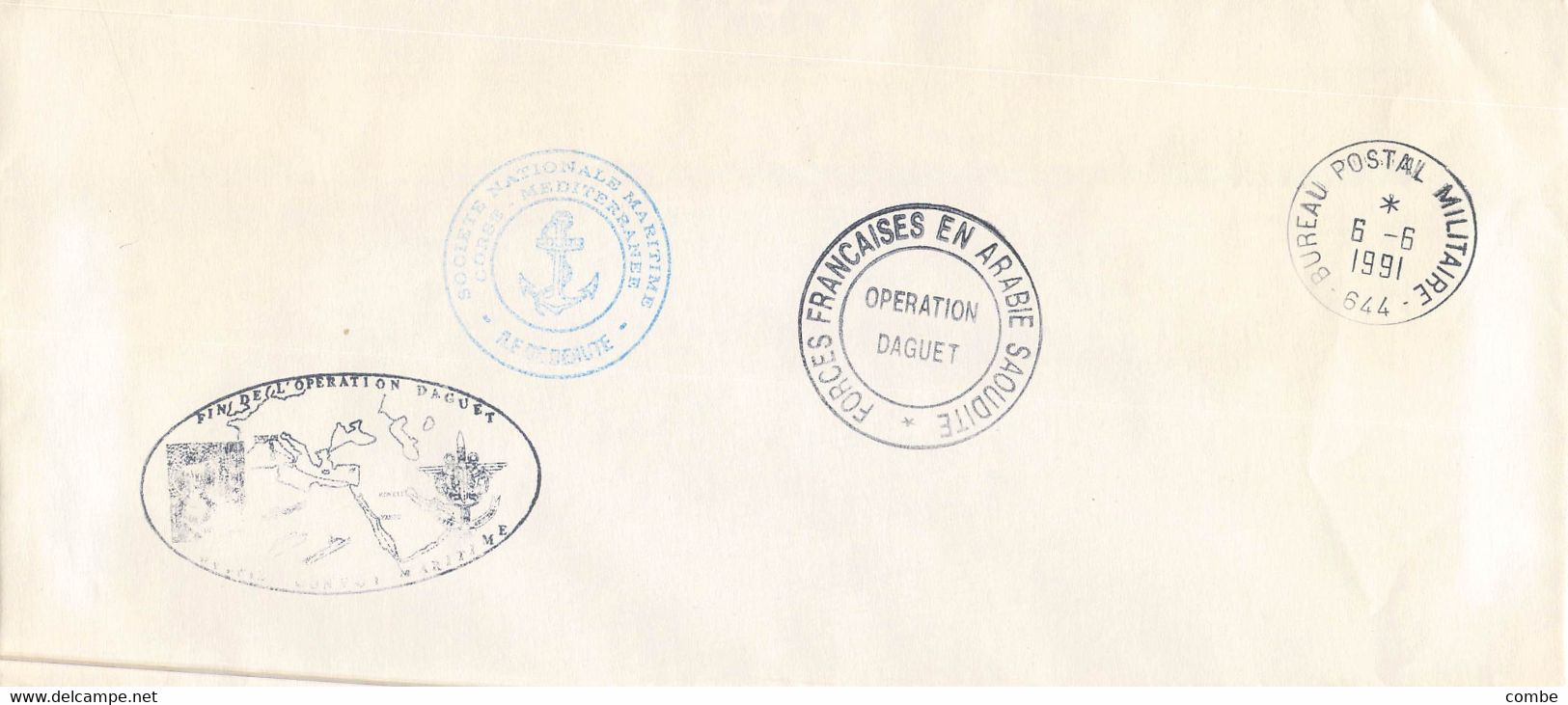 LETTRE. OPERATION DAGUET. BUREAU POSTAL MILITAIRE N° 644. DE RIYAD - Schiffspost