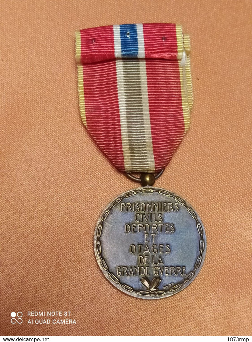 MÉDAILLE CIVILS ET PRISONNIERS DEPORTES DE LA GRANDE GUERRE, 14/18 - Autres & Non Classés