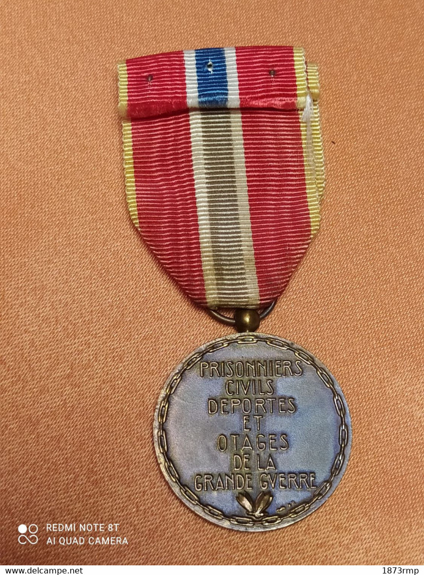 MÉDAILLE CIVILS ET PRISONNIERS DEPORTES DE LA GRANDE GUERRE, 14/18 - Autres & Non Classés