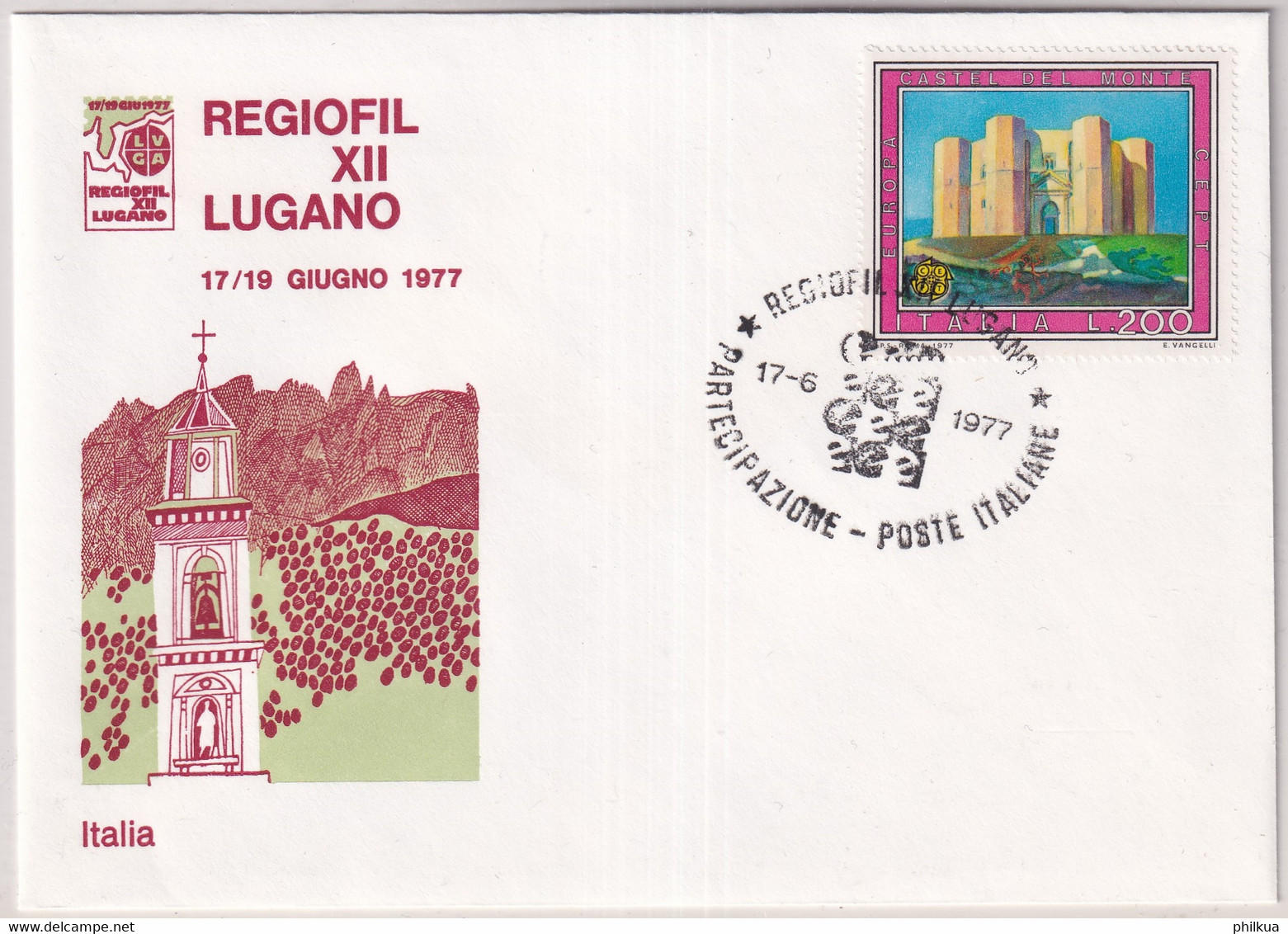 MiNr. 1568 Italien 1977, 2. Mai. Europa: Landschaften Auf Brief Mit Stempel REGIOPHIL LUGANO - Expositions Philatéliques