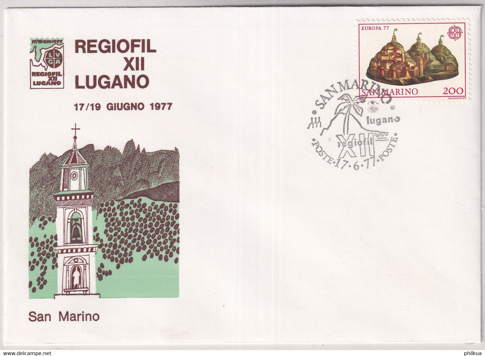 MiNr. 1132 San Marino 1977, 14. April. Europa: Landschaften REGIOPHIL LUGANO 1977 - Expositions Philatéliques