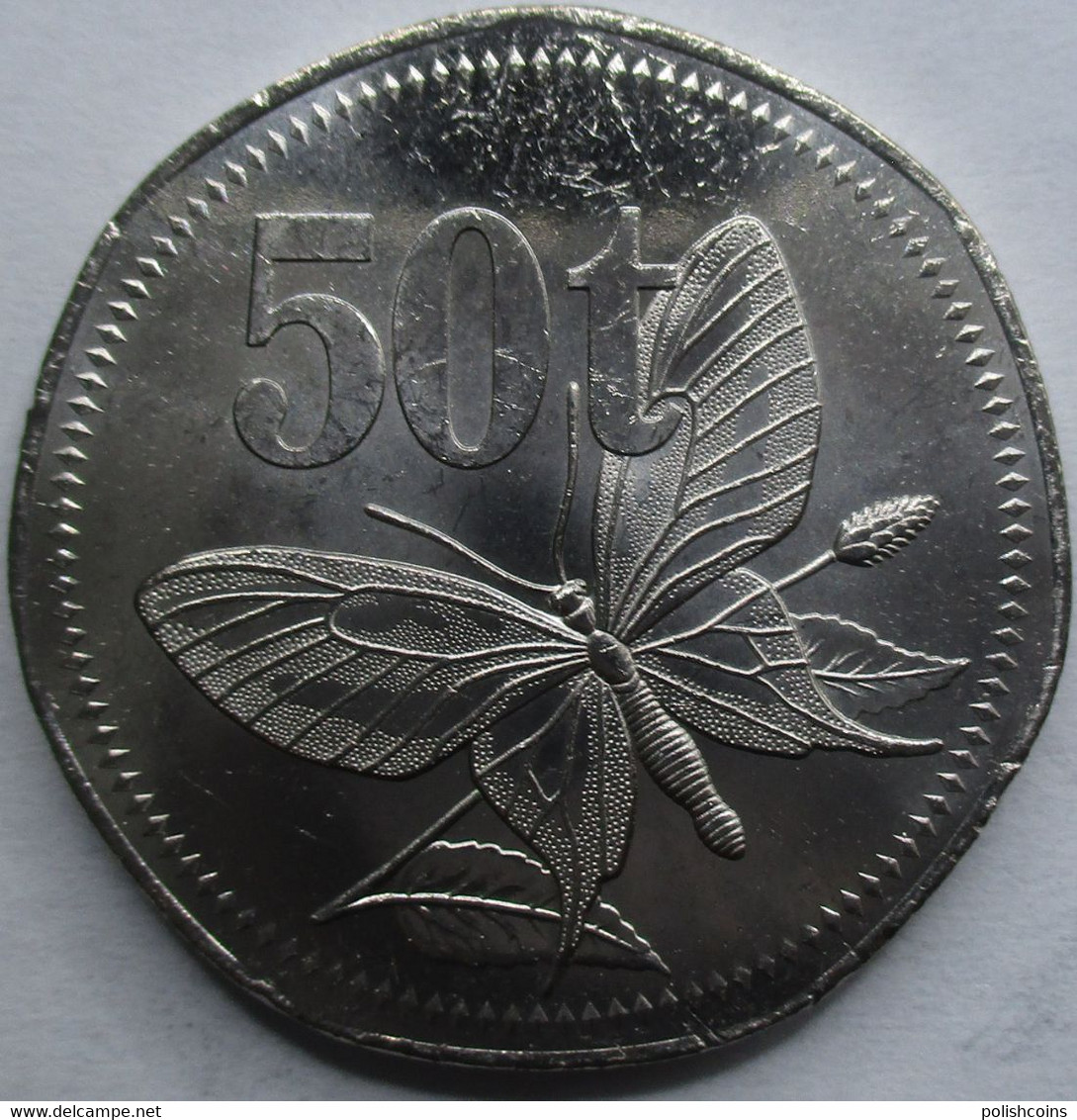 PAPUA New Guinea 2021 Butterfly 50 Toea UNC - Papua New Guinea