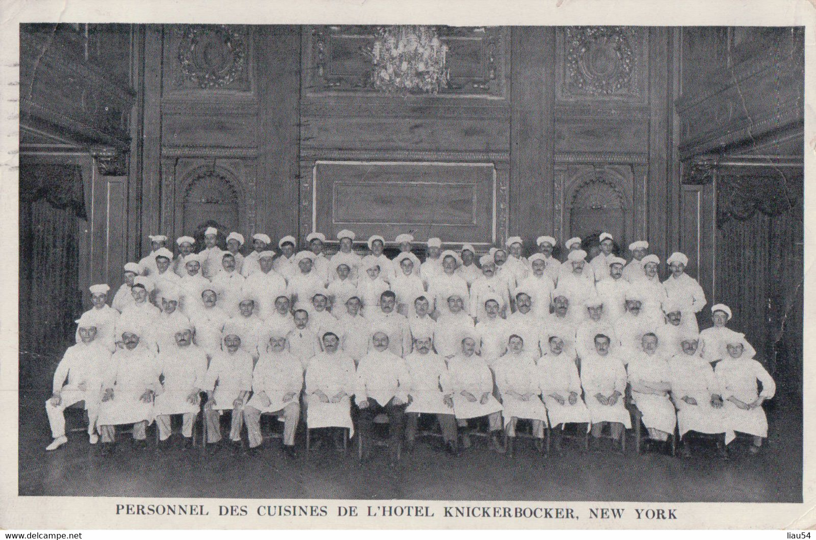 Personnel Des Cuisines De L'Hôtel Knickerbocker NEW YORK (1913) - Cafés, Hôtels & Restaurants