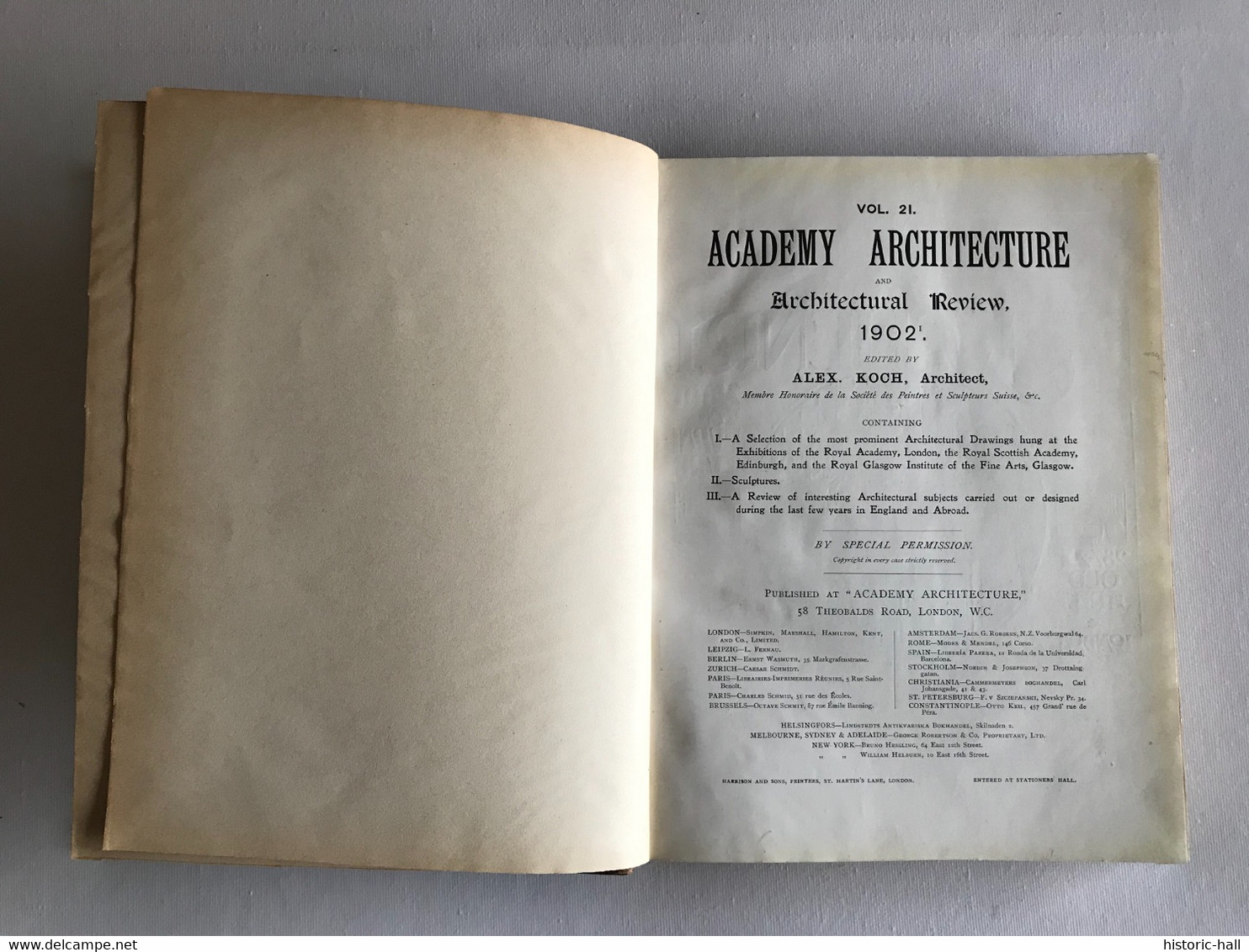 ACADEMY ARCHITECTURE & Architectural Review - Vol 21 & 22 - 1902 - Alexander KOCH - Arquitectura