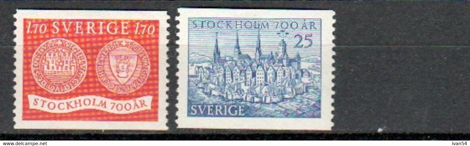 SWEDEN 376-7 * MH - STOCKHOLM (1953) - Unused Stamps