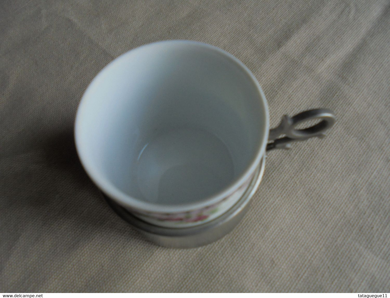 Ancien - Tasse à Café En Porcelaine D'Ancap Sous Tasse En étain Rama Italie - Non Classificati