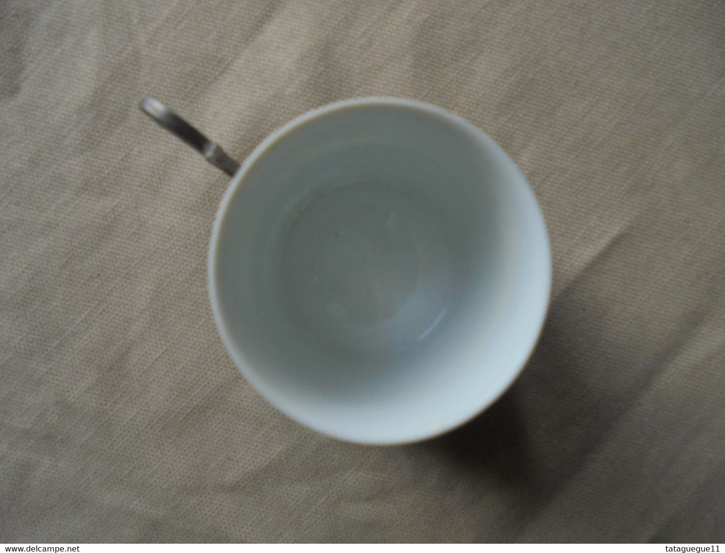 Ancien - Tasse à café en porcelaine d'Ancap sous tasse en étain Rama Italie