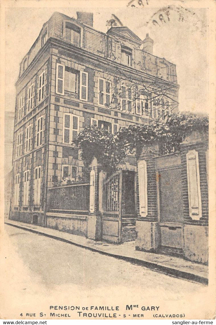 CPA 14 TROUVILLE LA RUE SAINT MICHEL PENSION DE FAMILLE Mme GARY - Trouville