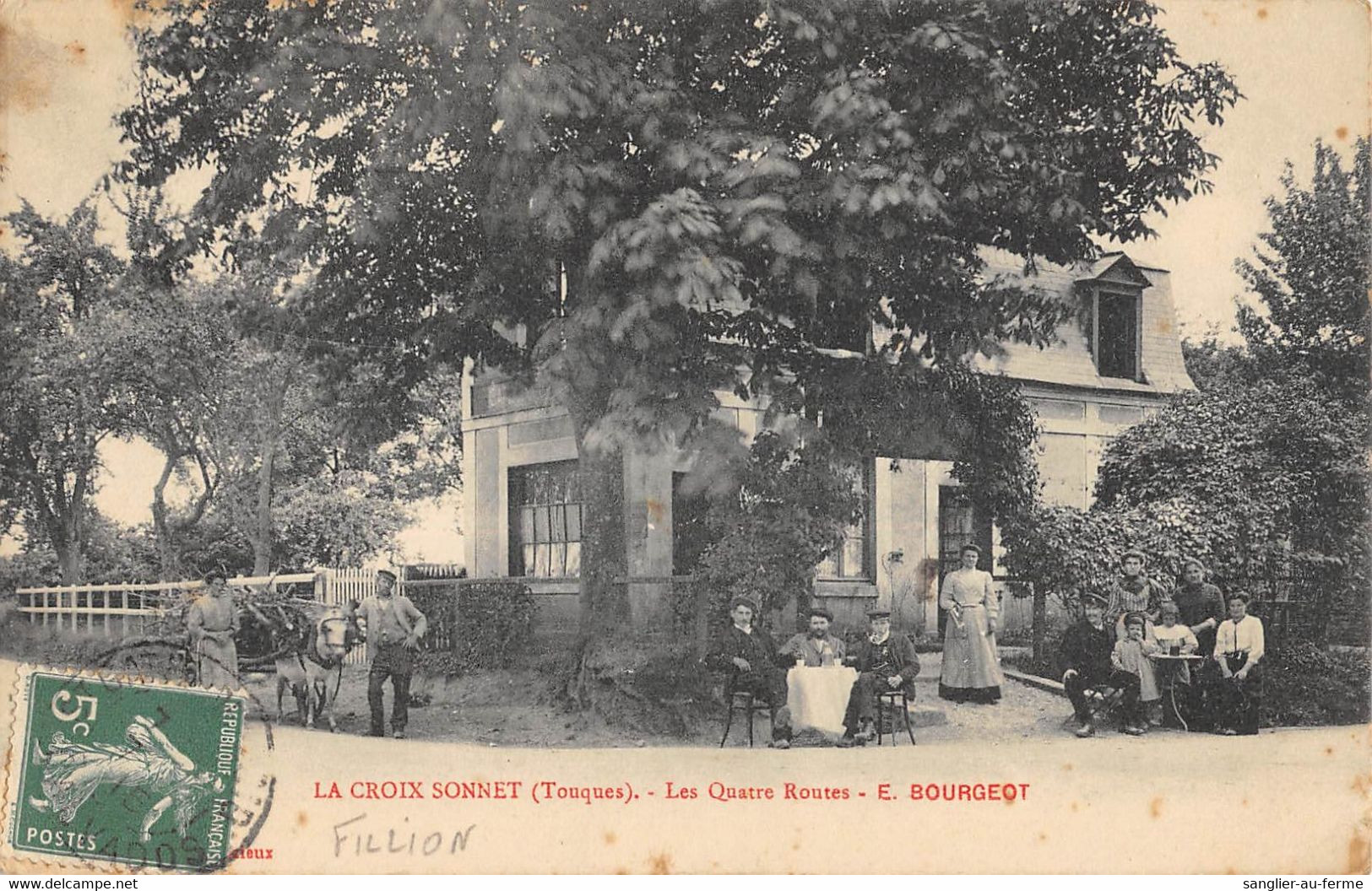 CPA 14 LA CROIX SONNET LES QUATRE ROUTES E.BOURGEOT - Other & Unclassified