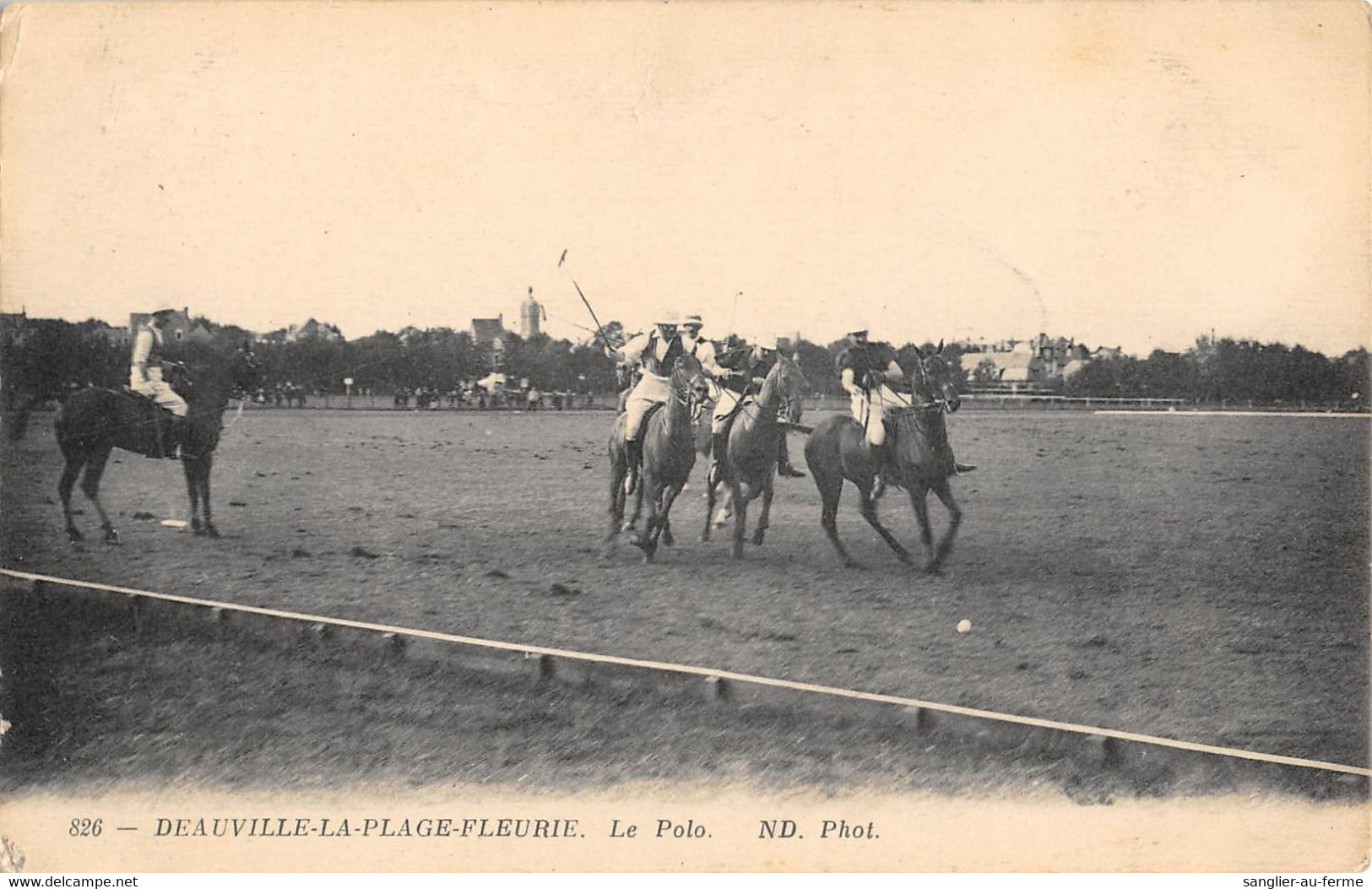 CPA 14 DEAUVILLE LA PLAGE FLEURIE LE POLO (au Verso Marque Postale HOPITAL DEAUVILLE - Deauville