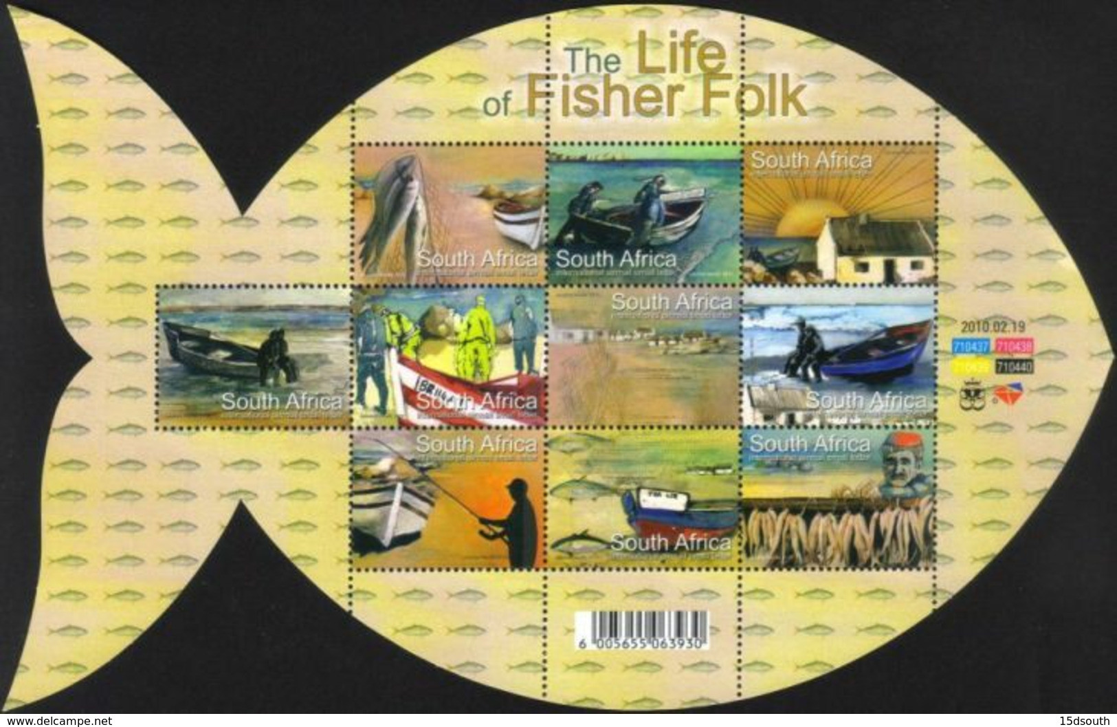 South Africa - 2010 Fisherfolk Sheet # SG 1754a - Unused Stamps
