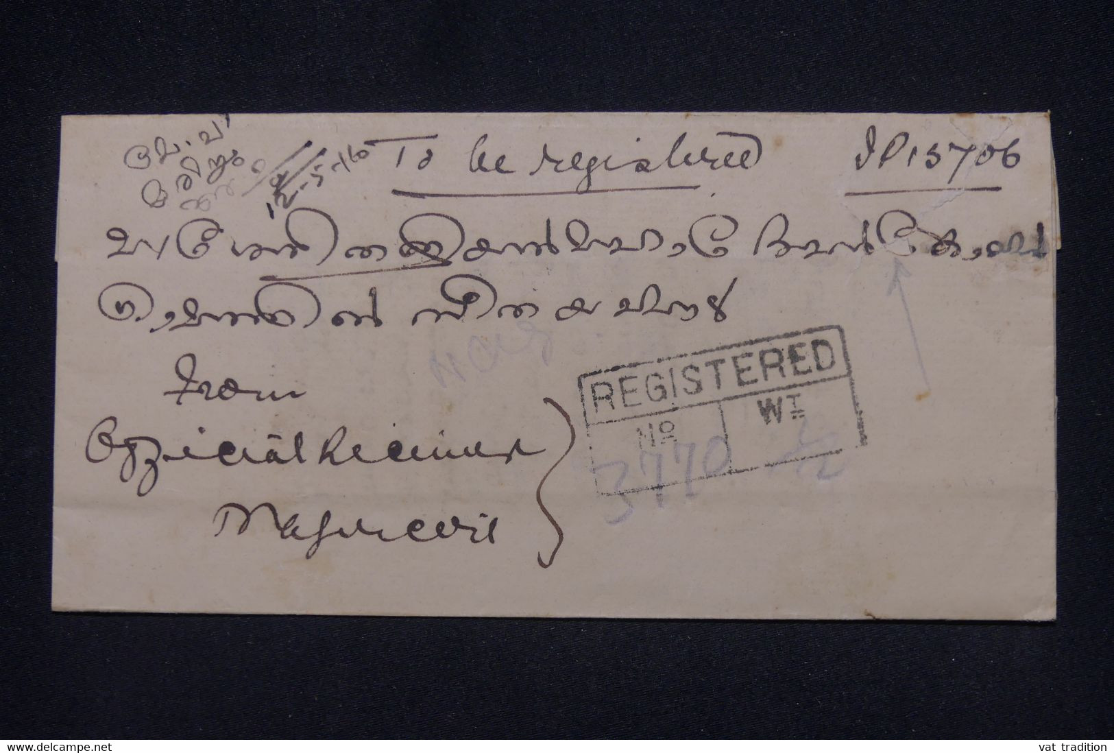 INDE /TRAVANCORE - Affranchissement Au Verso D'une Lettre De Nagercoil En Recommandé En 1911 - L 139365 - Travancore