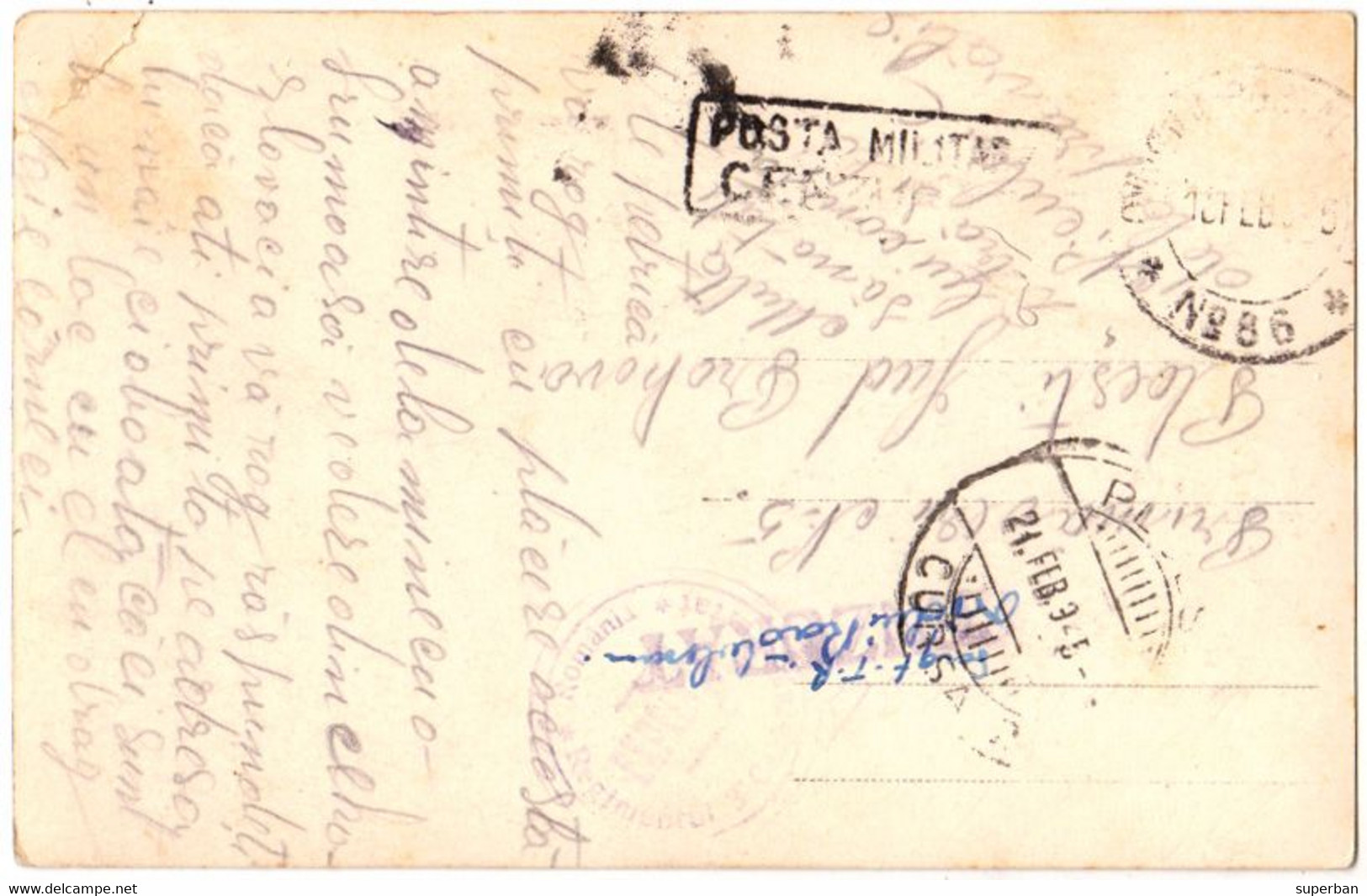 ROMANIA - WW II : POSTCARD MAILED In FEBRUARY 1945 From THE BATTLEFIELD [ SLAVOŠOVCE ] By ROMANIAN MILITARY POST (al190) - 2de Wereldoorlog (Brieven)