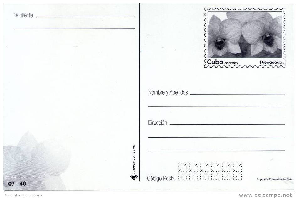 Lote PEP523, Cuba, 2014, Entero Postal, Postal Stationary,  Flower, Orchid Postcard, Mother's Day, 7/40, Postcard - Tarjetas – Máxima