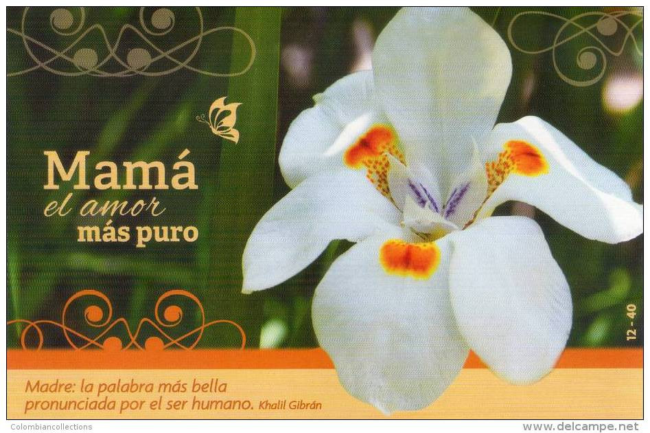 Lote PEP528, Cuba, 2014, Entero Postal, Postal Stationary,  Flower, Orchid Postcard, Mother's Day, 12/40, Postcard - Cartes-maximum