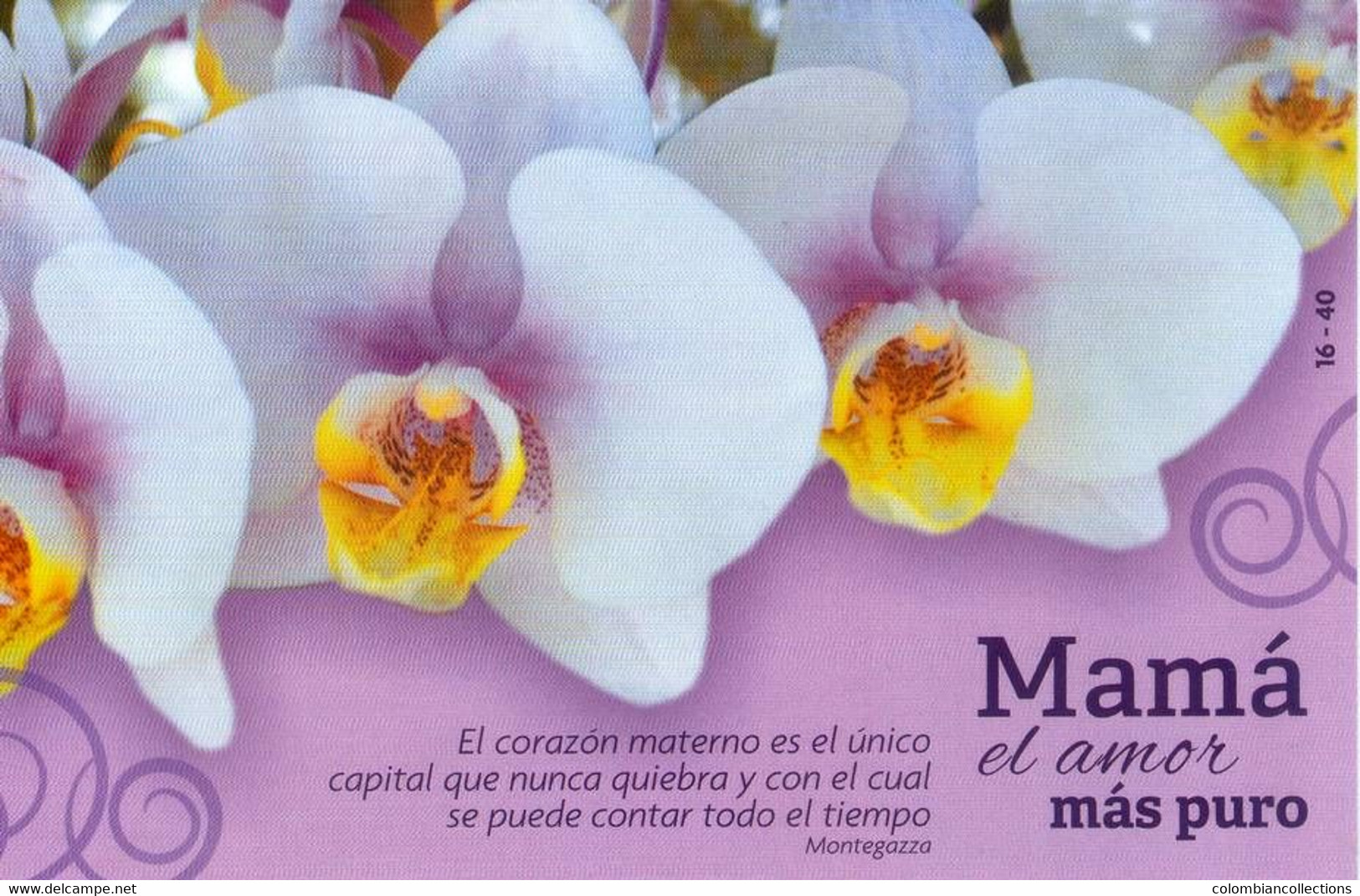 Lote PEP532, Cuba, 2014, Entero Postal, Postal Stationary,  Flower, Orchid Postcard, Mother's Day, 16/40, Postcard - Cartes-maximum