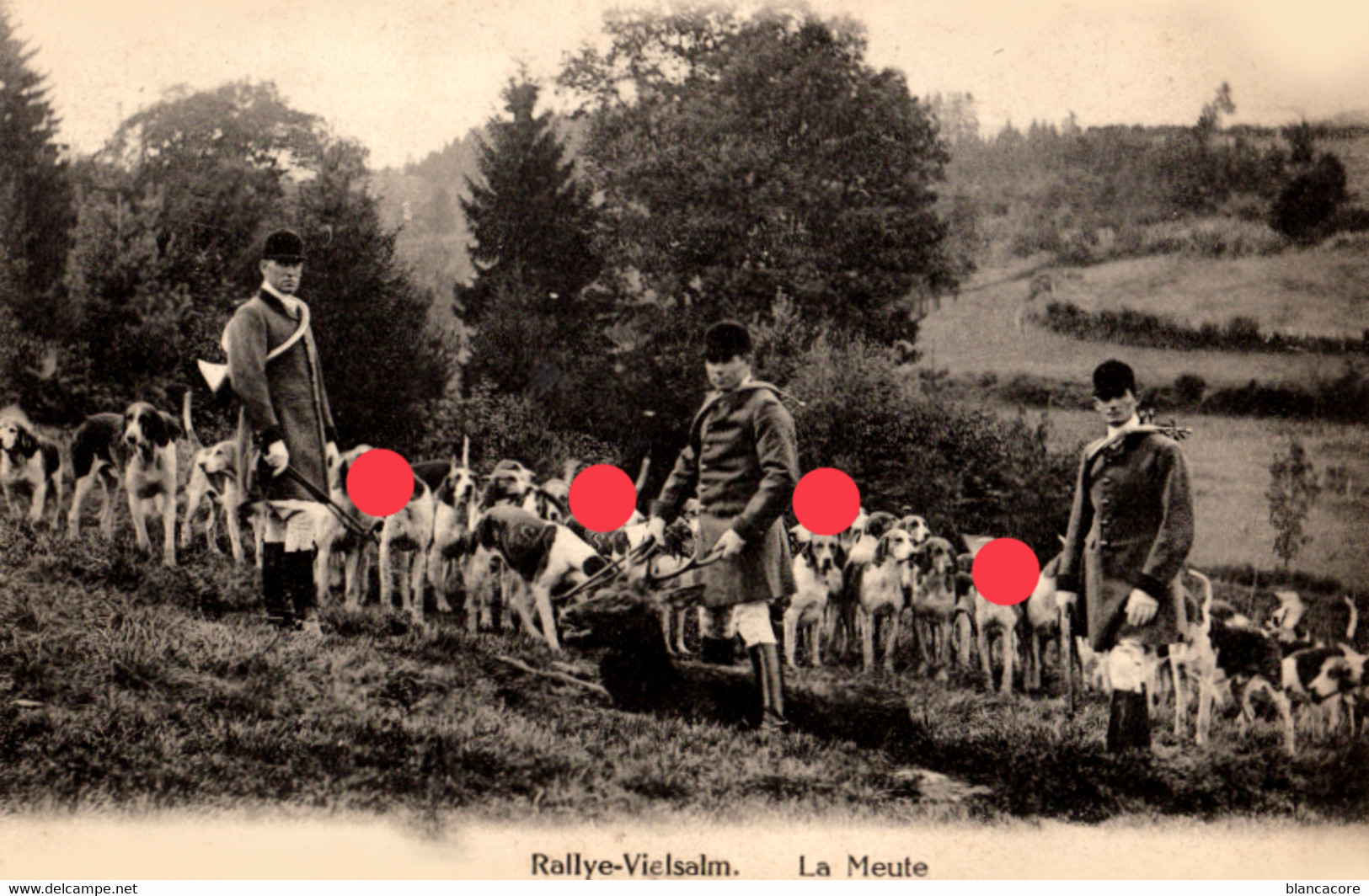 VIELSALM  Chasse à Courre La Meute  Cachet Postal Lierneux 1924 - Vielsalm