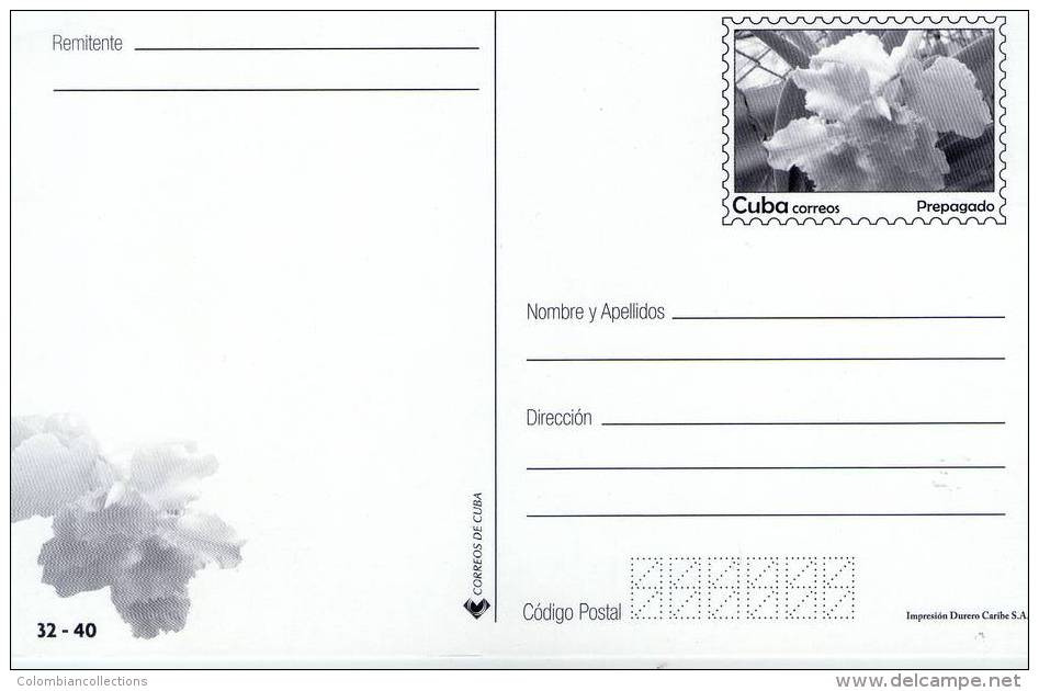 Lote PEP548, Cuba, 2014, Entero Postal, Postal Stationary,  Flower, Orchid Postcard, Mother's Day, 32/40, Postcard - Tarjetas – Máxima