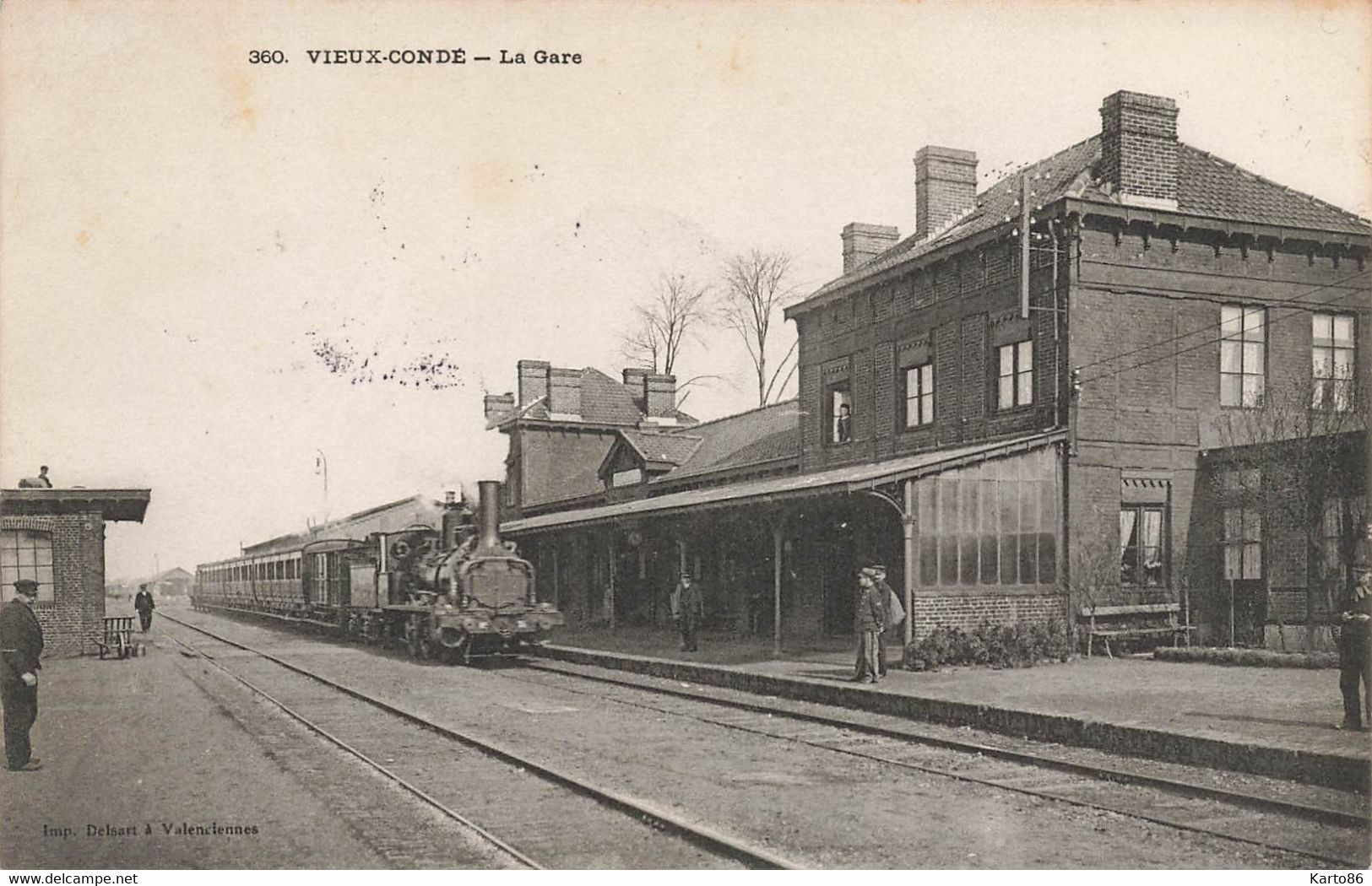 Vieux Condé * 1905 * La Gare * Arrivée Train Locomotive Machine * Ligne Chemin De Fer Du Nord - Conde Sur Escaut