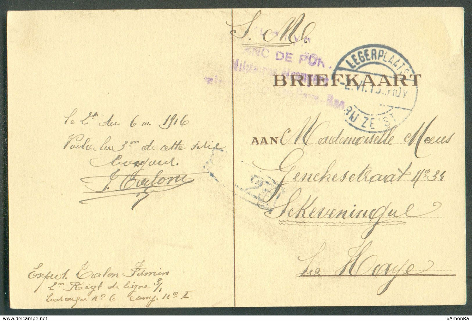 C.P. Expédiée Du CAMP De ZEIST 2-VI-1915 (exp. Firmin TALON 2è Régimetn De Ligne  Au Camp Nr.1) + Griffe PORT VRIJ FRANC - Prisioneros