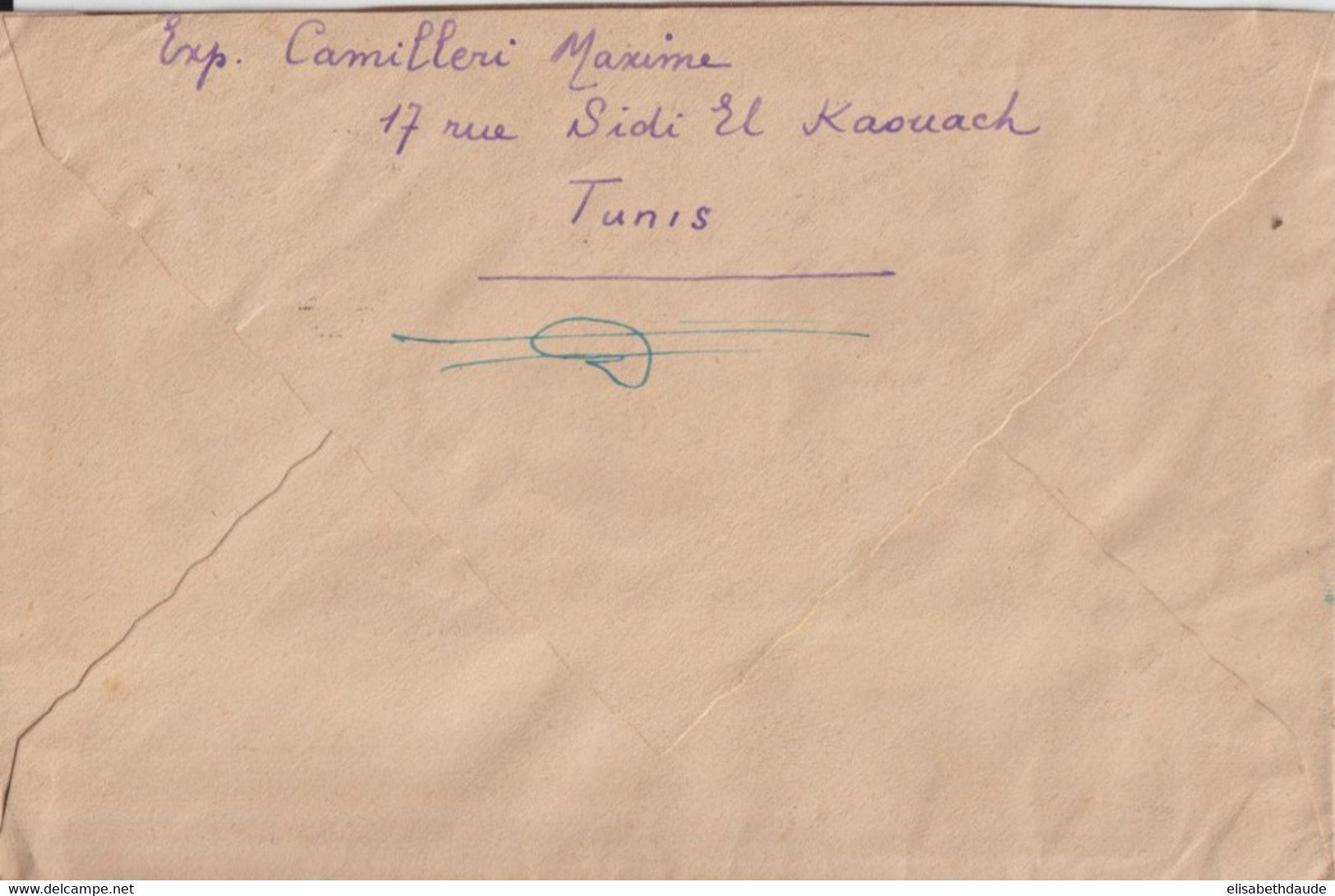 1945 - TUNISIE - MECA / OMEC "UN SEUL BUT LA VICTOIRE" Sur ENVELOPPE Par AVION De TUNIS => ALGER - Lettres & Documents