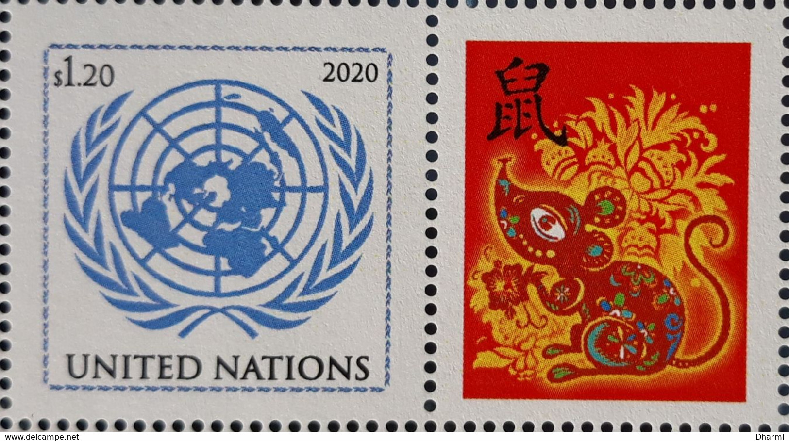 UNITED NATIONS 2020 - NATIONS UNIES - ONU - LUNAR YEAR OF THE RAT - ANNEE LUNAIRE DU RAT- NEUF** MNH - Nuovi