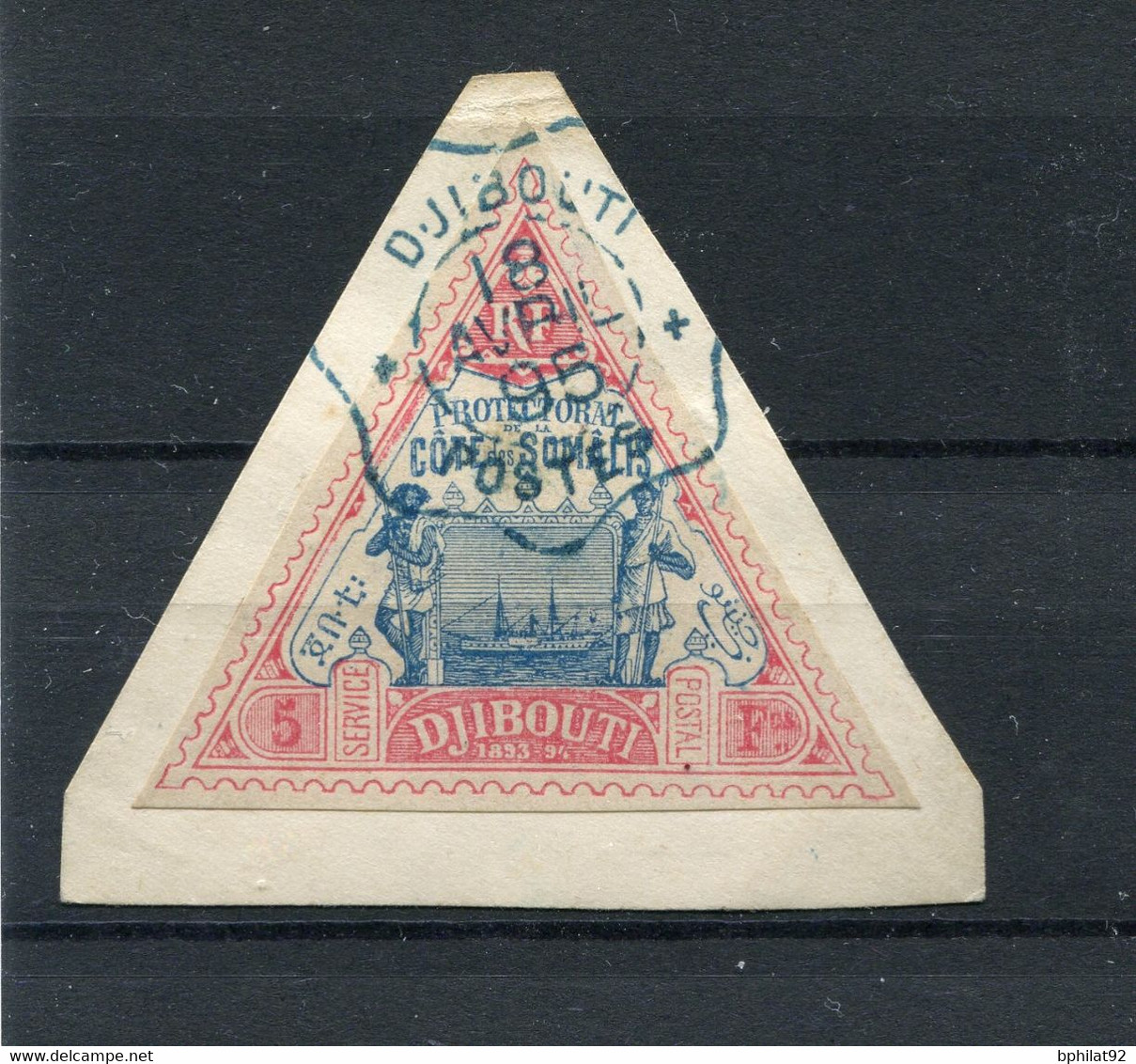 !!! COTE DES SOMALIS, N°19 OBLITERATION SUPERBE SUR FRAGMENT - Used Stamps