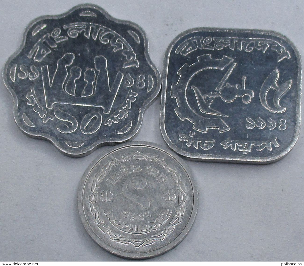 BANGLADESH Different Years Set 3 Coins Shapes UNC - Bangladesch