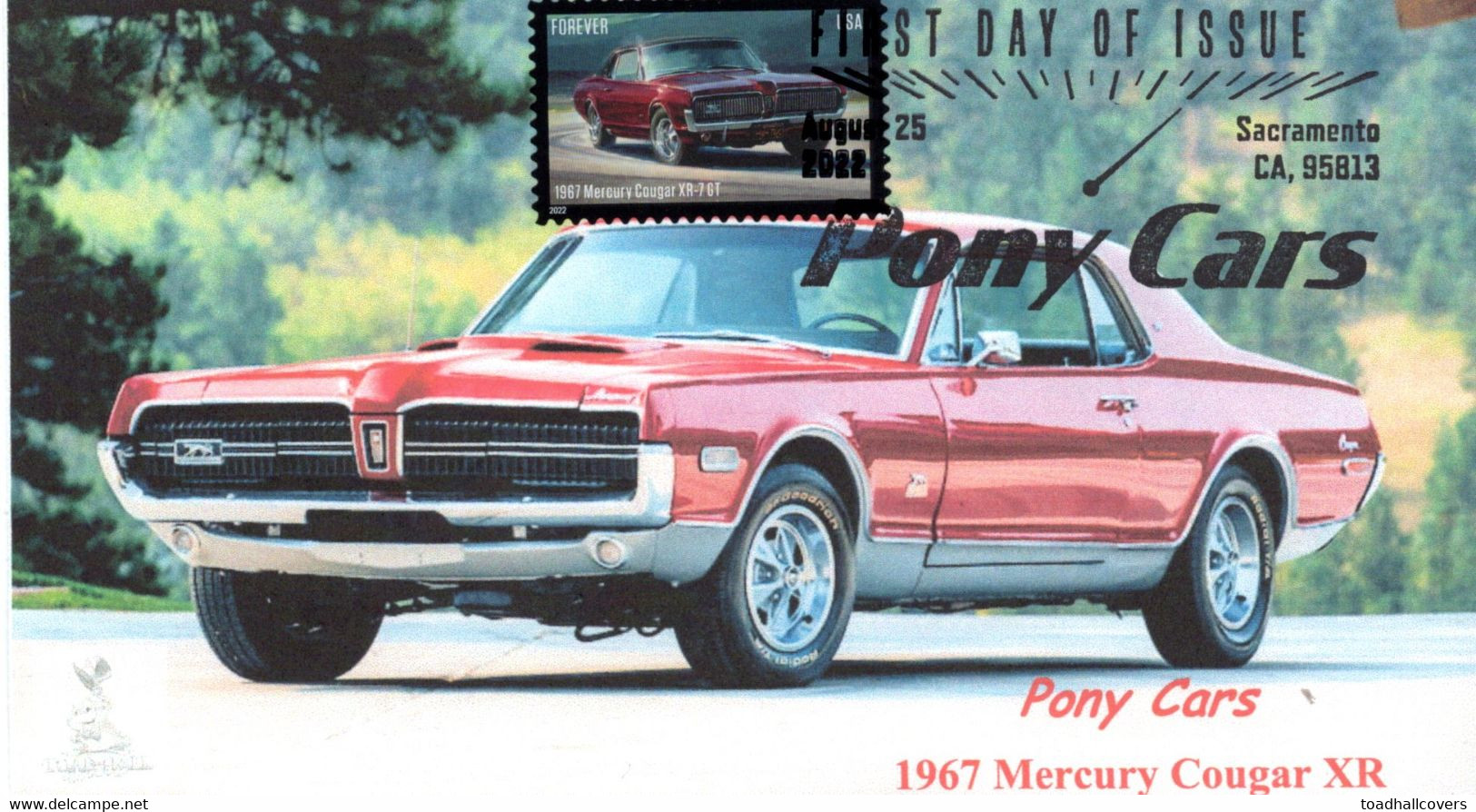 Pony Cars First Day Cover  #4 Of 5 Mercury Cougar (B&W Cancel) - 2011-...