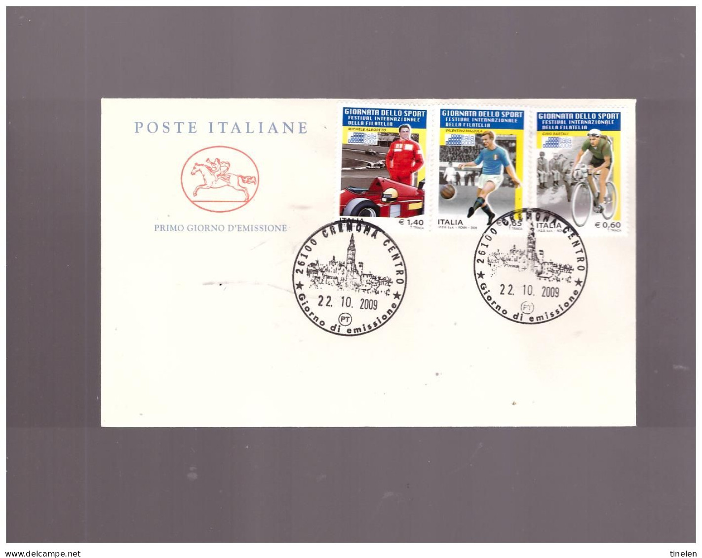 Italia - 2009 Fdc Giornata Sport ( Alboreto-Mazzola-Bartali) - Used Stamps