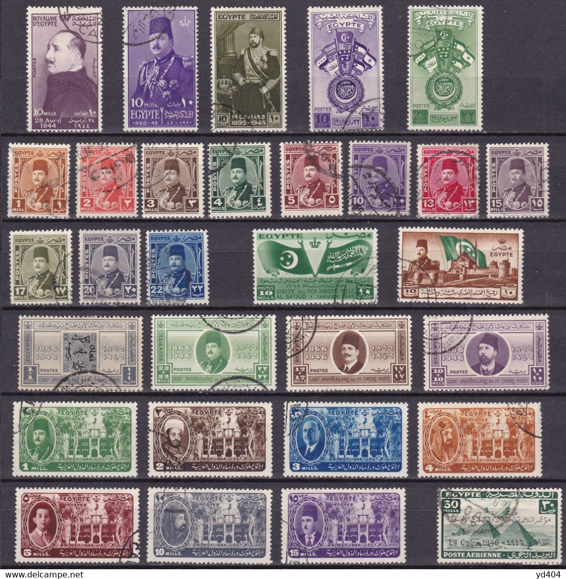 EG089 – EGYPTE – EGYPT – 1944/46 – FULL YEARS SET – SG # 290/321 USED 18 € - Gebruikt