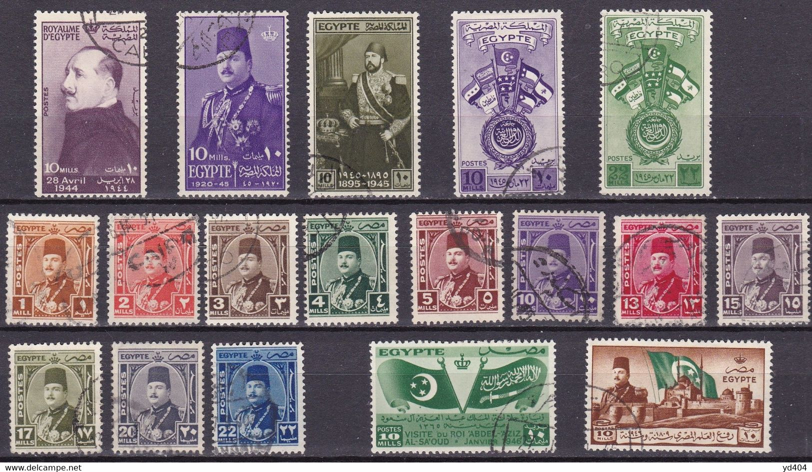 EG089 – EGYPTE – EGYPT – 1944/46 – FULL YEARS SET – SG # 290/321 USED 18 € - Usados