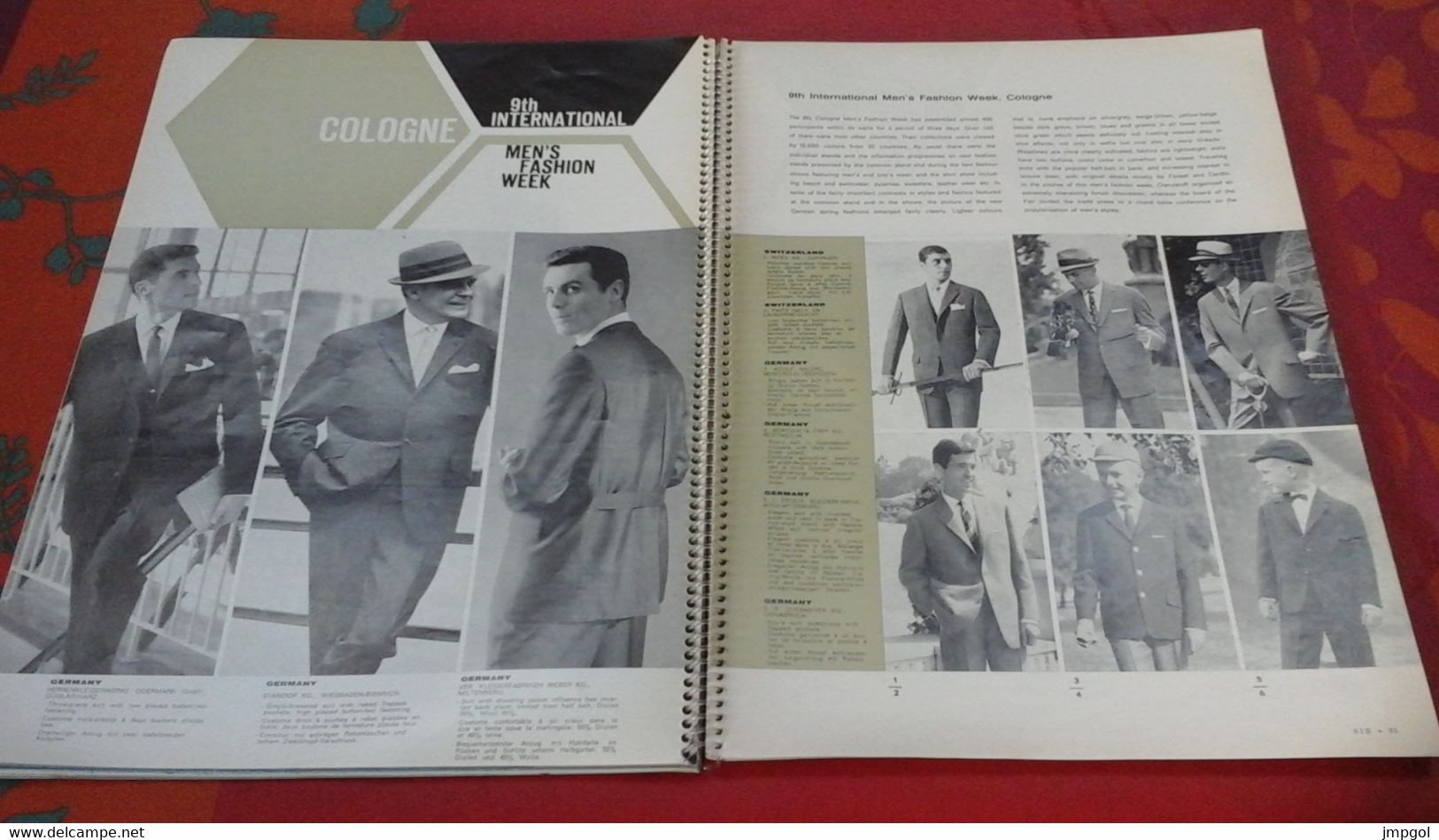 Revue  Mode Homme SIR Men's International Fashion Journal 1962 n°4 Salons San Remo Munich Turin Cologne Amsterdam