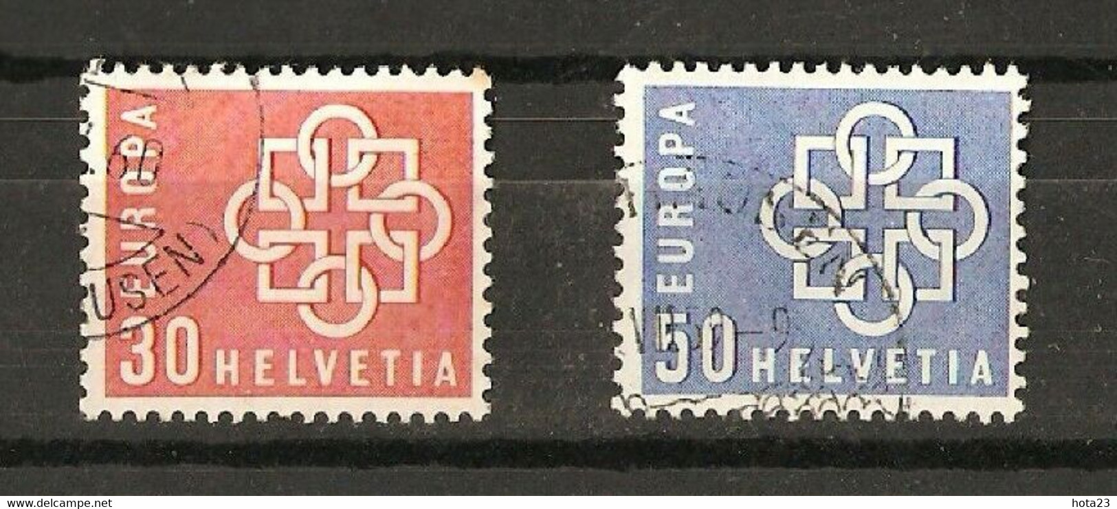 (!)  Switzerland , HELVETIA 1959 - Europa Cept - Set Of 2 USED (0) - 1959