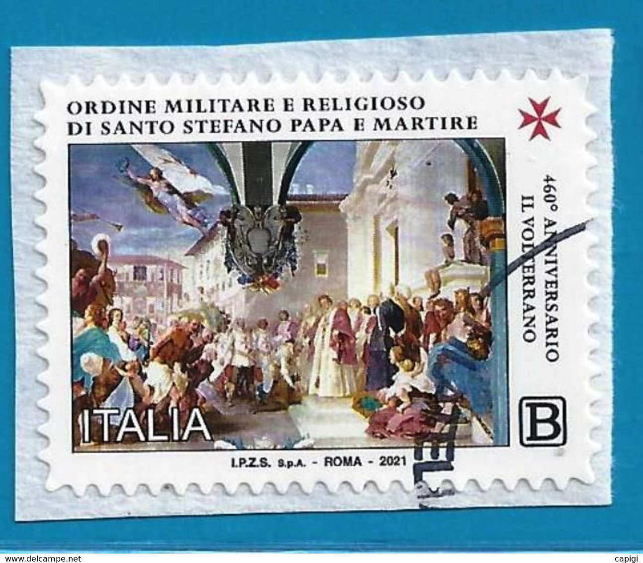 2021 - ITALIA - ORDINE MILITARE E RELIGIOSO DI SANTO STEFANO PAPA E MARTIRE - USATO SU FRAMMENTO - 2021-...: Oblitérés